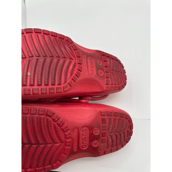 Crocs Size 10 Women Unisex Red Classic Clog  Adjustable Strap Lightweight - Picture 12 of 12